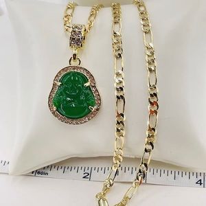 buddha and chain gold plated